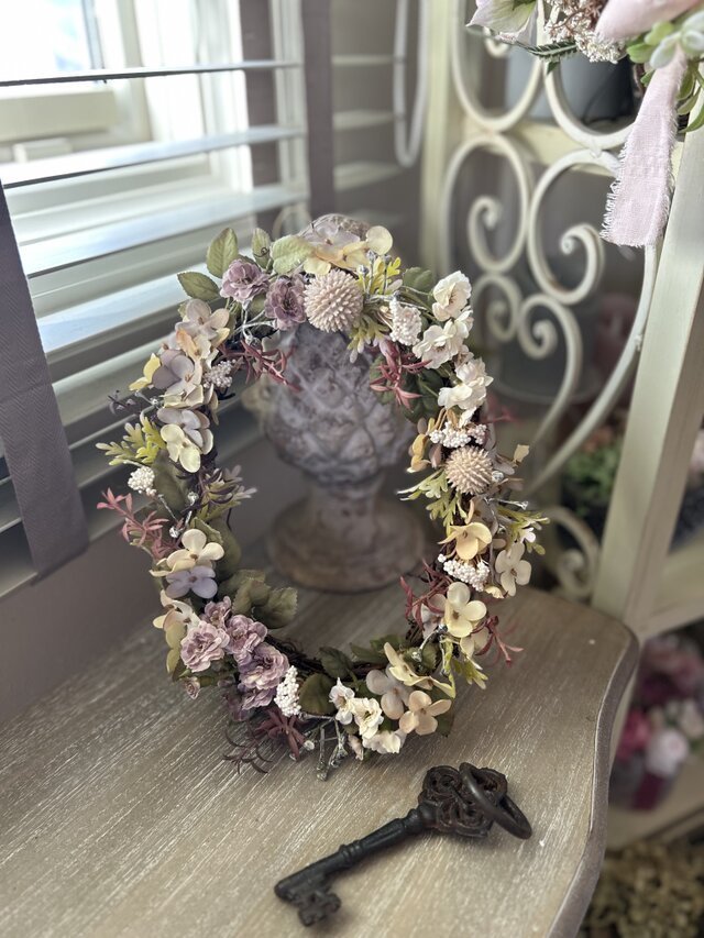 オーバルリース　ポンポンローズ