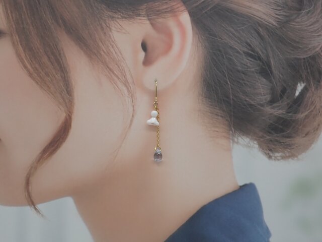 てるてる坊主のピアス てるてる坊主ピアス／イヤリング ピアス（その他） ふかふか工房 通販