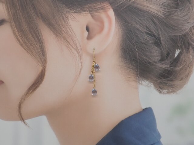 雨のしずくピアス／イヤリング① | iichi 日々の暮らしを
