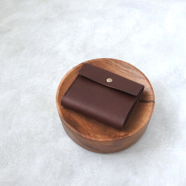 革の小さめ財布（チョコ） / コンパクトなお財布 | iichi 日々の暮らし