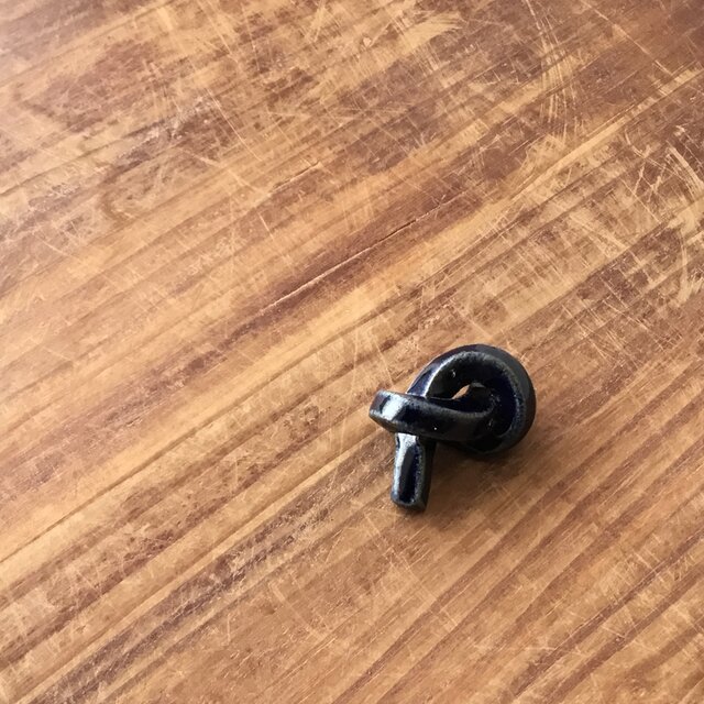 箸置　紐結び　瑠璃