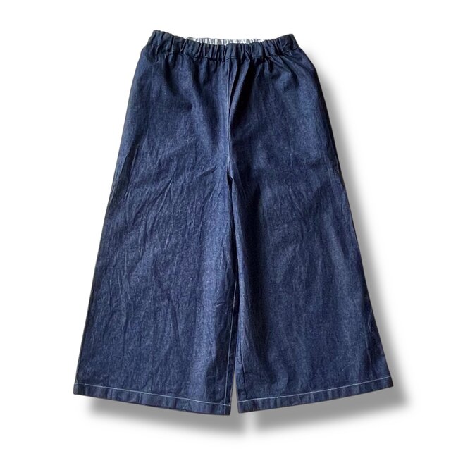 ストレッチデニム　ワイドパンツ【送料込み】8オンスデニム　ネイビー
