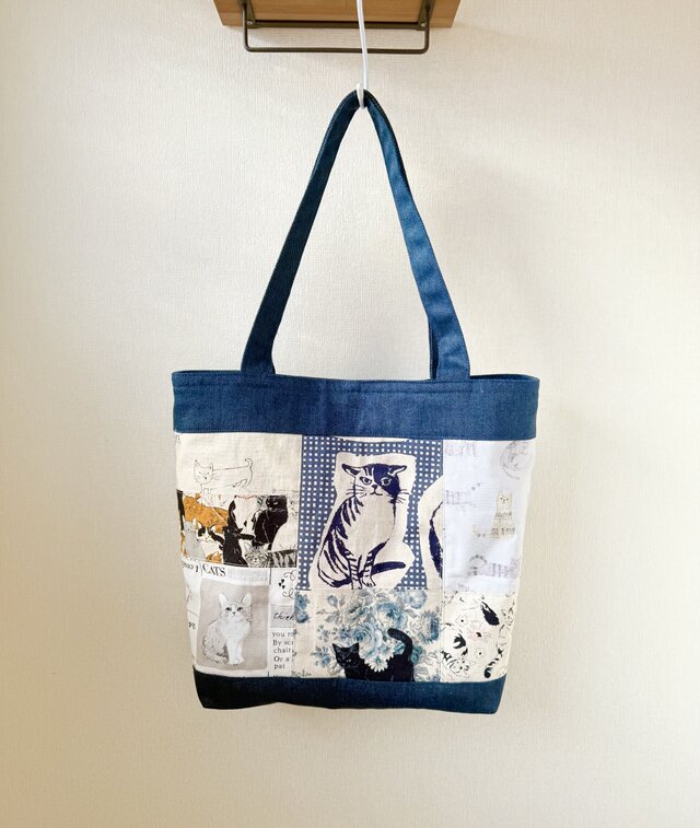 猫ちゃんのパッチワークトートバッグ | iichi 日々の暮らしを心地よく