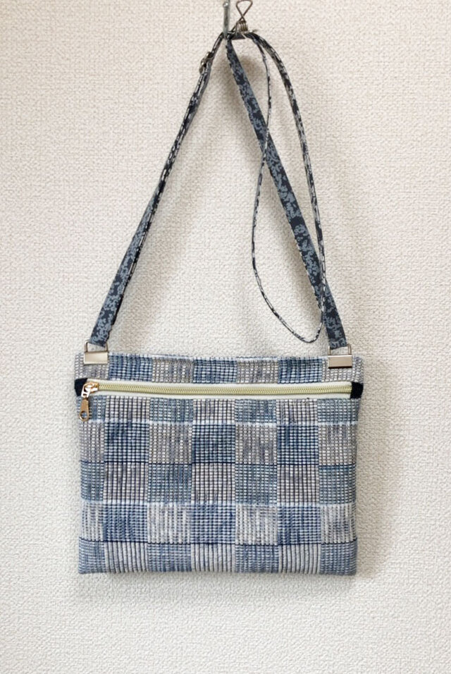 裂き織り　お出かけサコッシュ（フラットタイプ）