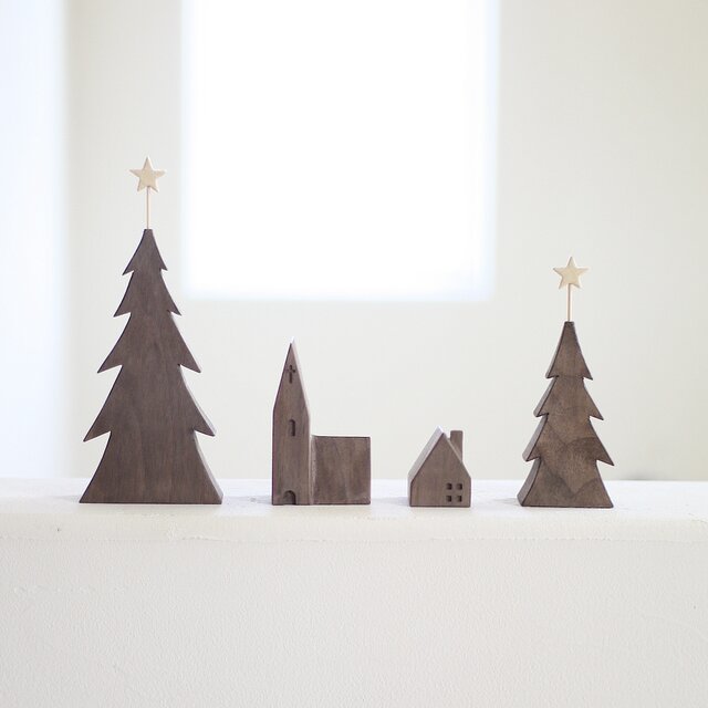 小さな木の家 ー教会81ー｜木工雑貨・家型オブジェ・木のおうち・教会