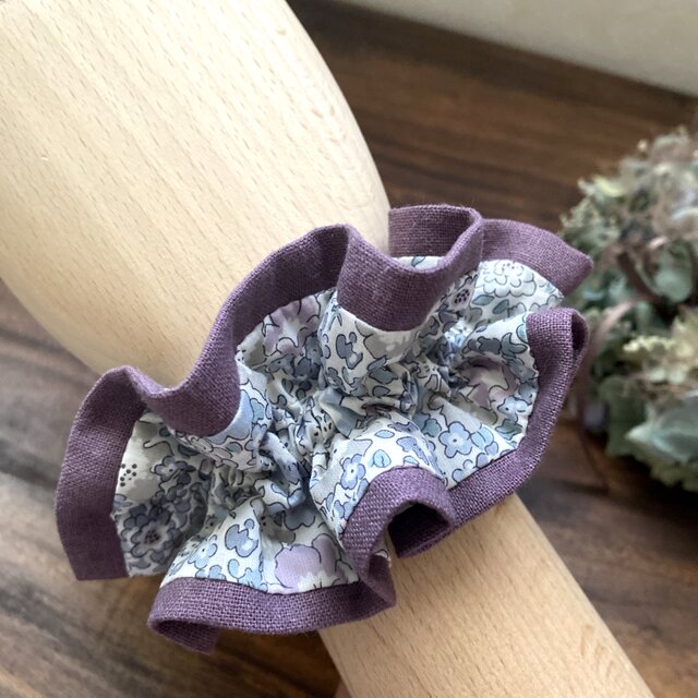 大人フリルシュシュ　＊リネン×リバティ＊のコピー