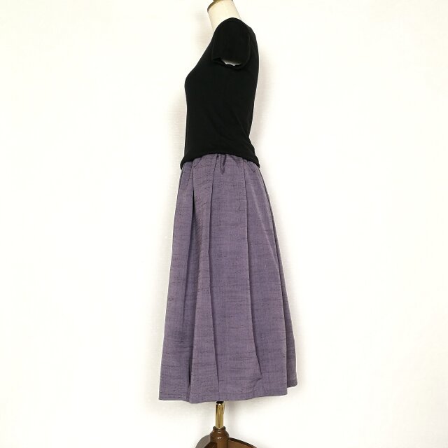 バルーン風：紬リメイクスカート