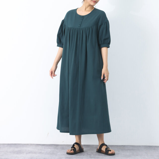 26色展開 コットン ギャザー ロングワンピース ♪オーダーサイズ可