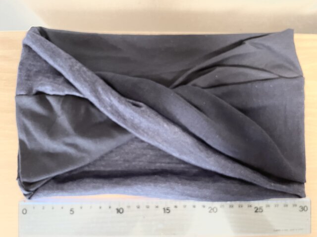 ネイビー&ネイビー綿100リネン麻100%国内手作りネックウォーマー新品