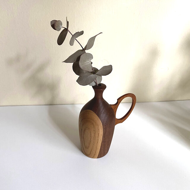 ドライフラワー用一輪挿し　ウォールナット×オーク