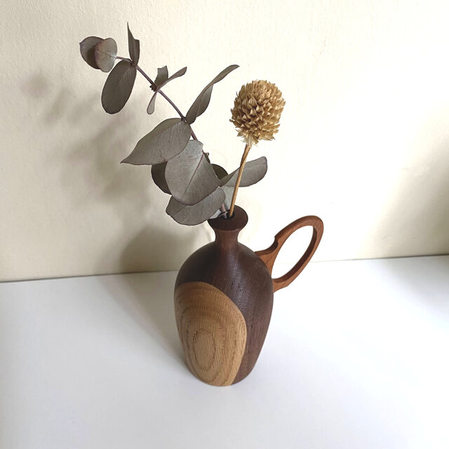 ドライフラワー用一輪挿し ウォールナット×オーク | iichi 日々の