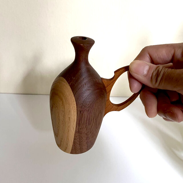 作家物 一輪挿し ドライフラワー インテリア オブジェ 花器 ドライフラワー用一輪挿し ウォールナット×オーク | iichi 日々の