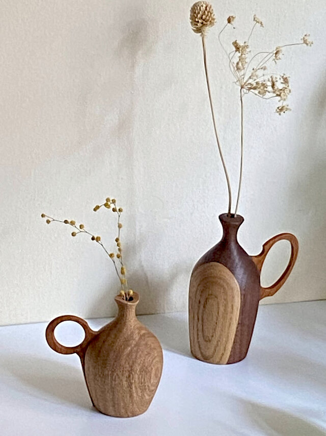ドライフラワー用一輪挿し ウォールナット×オーク | iichi 日々の