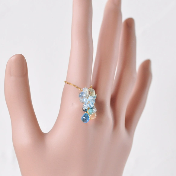 14kgf/スイスブルートパーズxロンドンブルートパーズ スライドチェーン