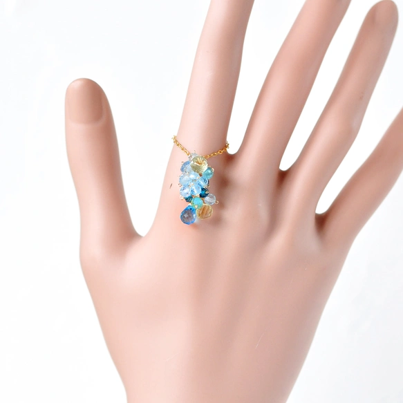 14kgf 天然石 ロンドンブルートパーズ チェーンリング 指輪 14kgf 天然石 ロンドンブルートパーズ チェーンリング 指輪