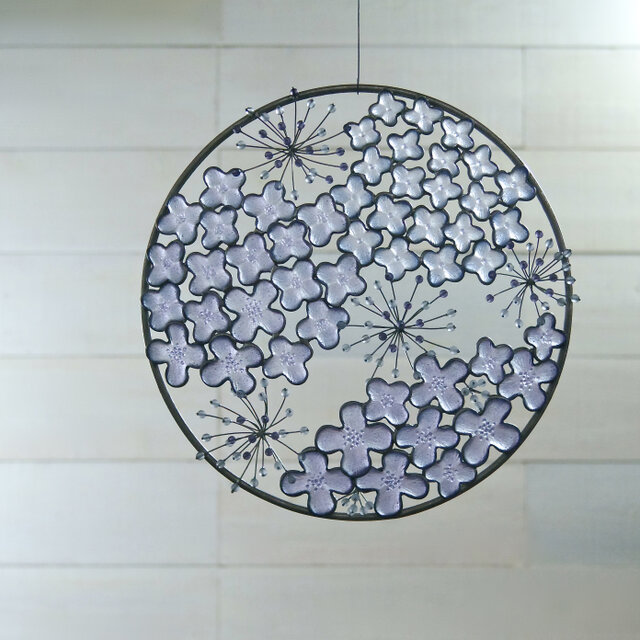 ガラスのリース［紫陽花］ＬL