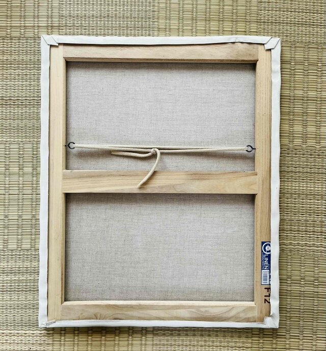50×61㎝「サッシと洗濯物の影が透けて見えるカーテン」F12・原画・油彩 50×61㎝「サッシと洗濯物の影が透けて見えるカーテン」F12・原画