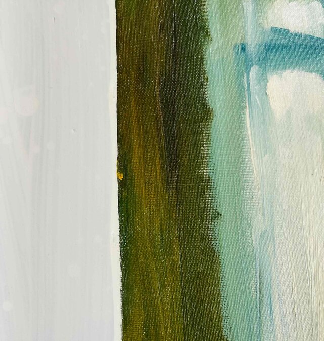 50×61㎝「サッシと洗濯物の影が透けて見えるカーテン」F12・原画・油彩 50×61㎝「サッシと洗濯物の影が透けて見えるカーテン」F12・原画