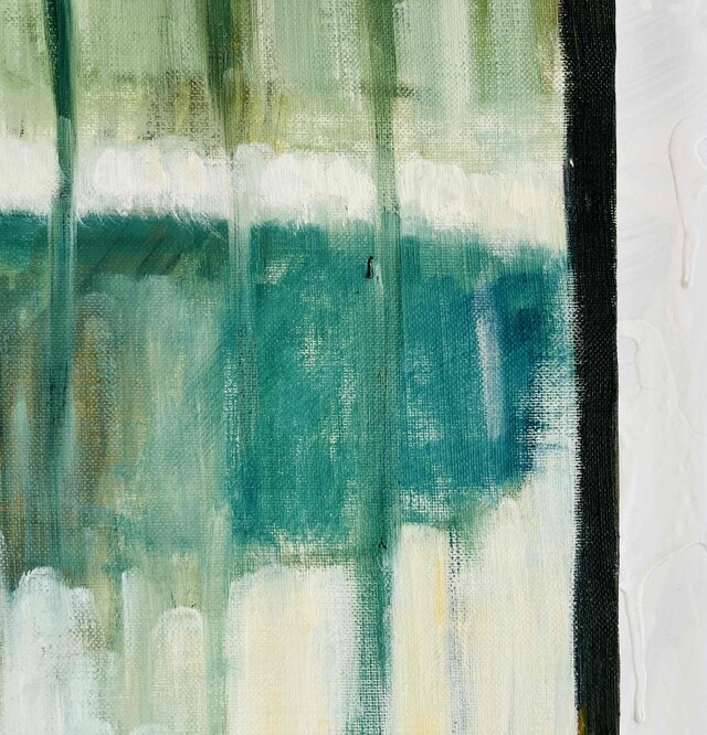50×61㎝「サッシと洗濯物の影が透けて見えるカーテン」F12・原画・油彩 50×61㎝「サッシと洗濯物の影が透けて見えるカーテン」F12・原画
