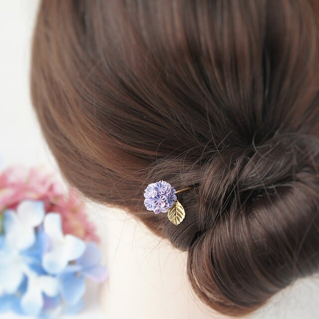 小さな小さな日本の夏 〔 玉かんざし / 紫陽花 しっとり紫 〕 髪