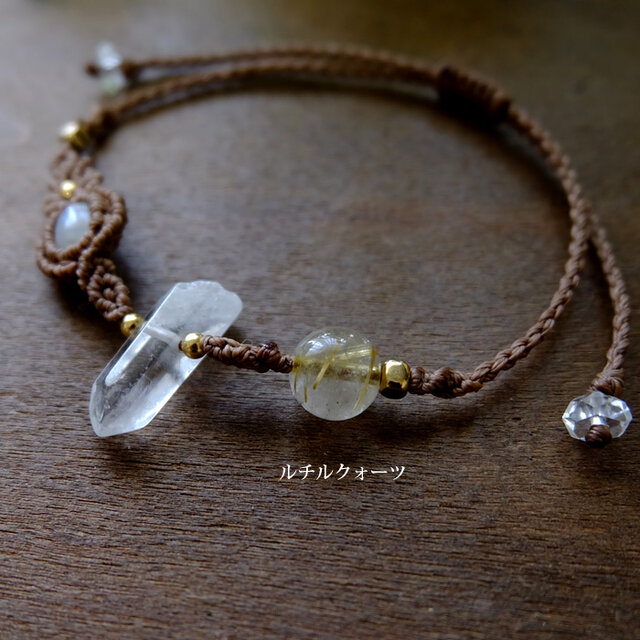水晶ポイント原石・ムーンストーン（スリランカ産）・ルチルクォーツ