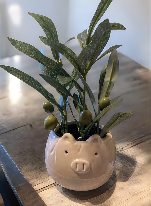 光触媒 人工観葉植物 ウォールグリーン フェイクグリーン 豚陶器