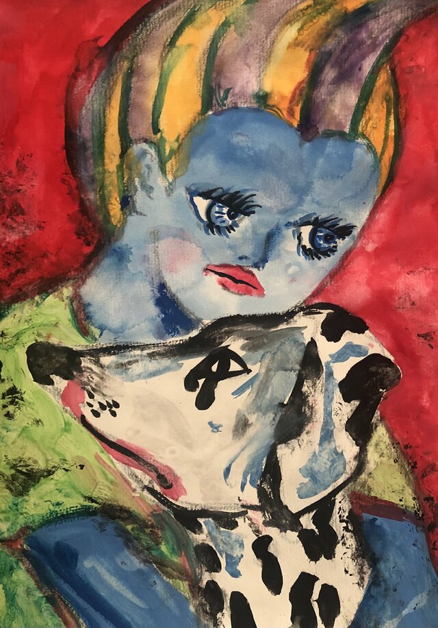 ダルメシアンを抱くのどちんこちゃん