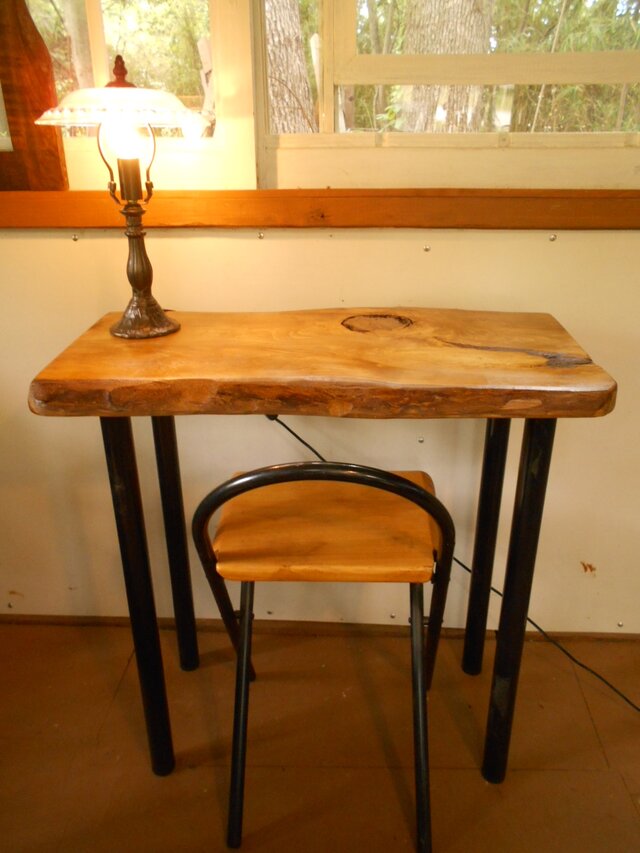 榧木（かやの木）アイアンテーブル 06-01 (テーブルのみ） | iichi