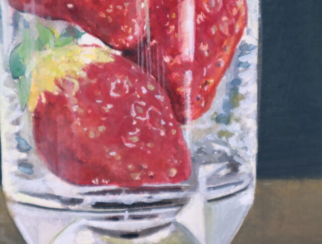 アクリル「グラスの中の3つの苺」 | iichi 日々の暮らしを心地よく