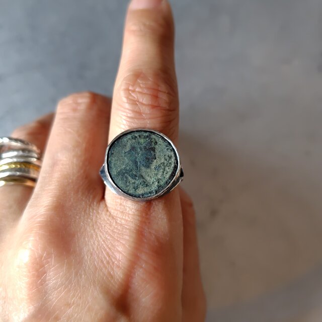 古代ローマ青銅貨シルバーリング#15〜15.5 | iichi 日々の暮らしを