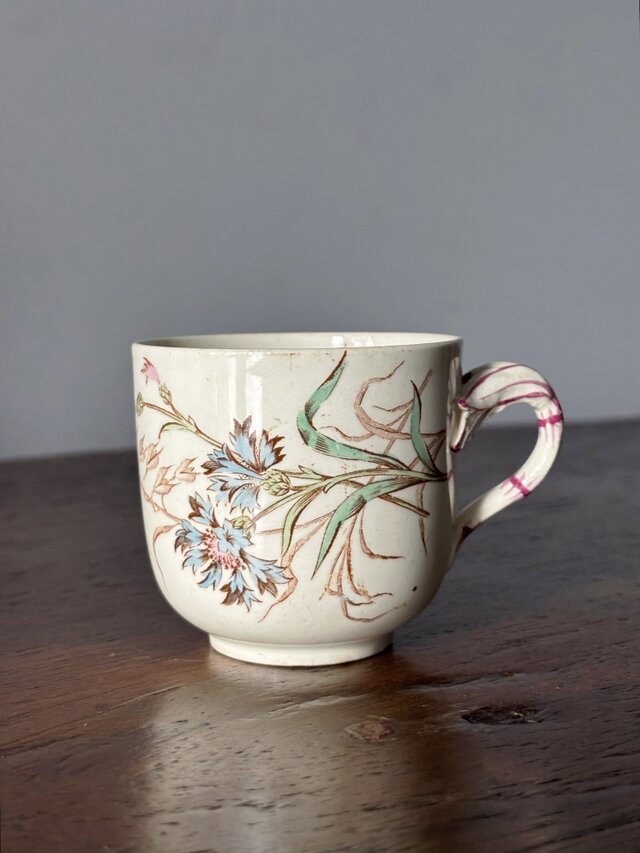 フランス アンティーク K&G/Luneville 1892-22 花絵 手彩 バラ&勿忘草