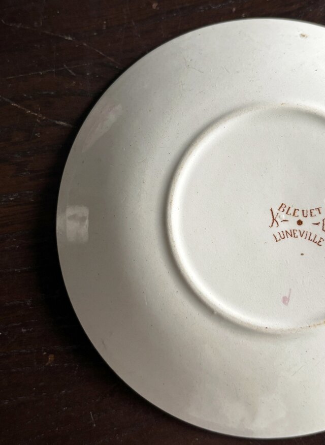 フランスアンティーク　LunevilleリュネヴィルBLEUET　矢車菊プレート Luneville “BLEUET” 平皿 矢車菊 リュビネル フランス③ Luneville