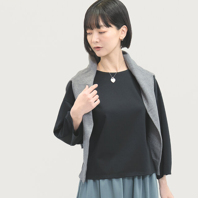 7色 楽なのにきちんと見える フォーマルOK 上質カットソー ブラウス ●CORALIE-TOPS●