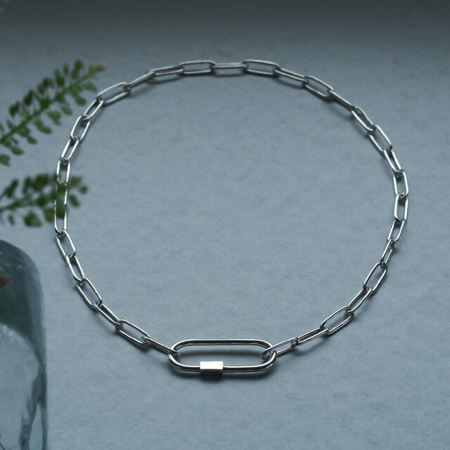 カラビナ ボールド ネックレス シルバー925