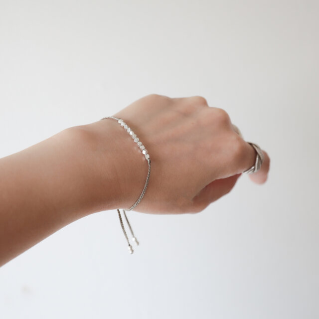 ［a-BL201] Karen Silver Bracelet 17cm 950 to 999 pure Fine Hand Made Karen Silver Hill Tribe Bead