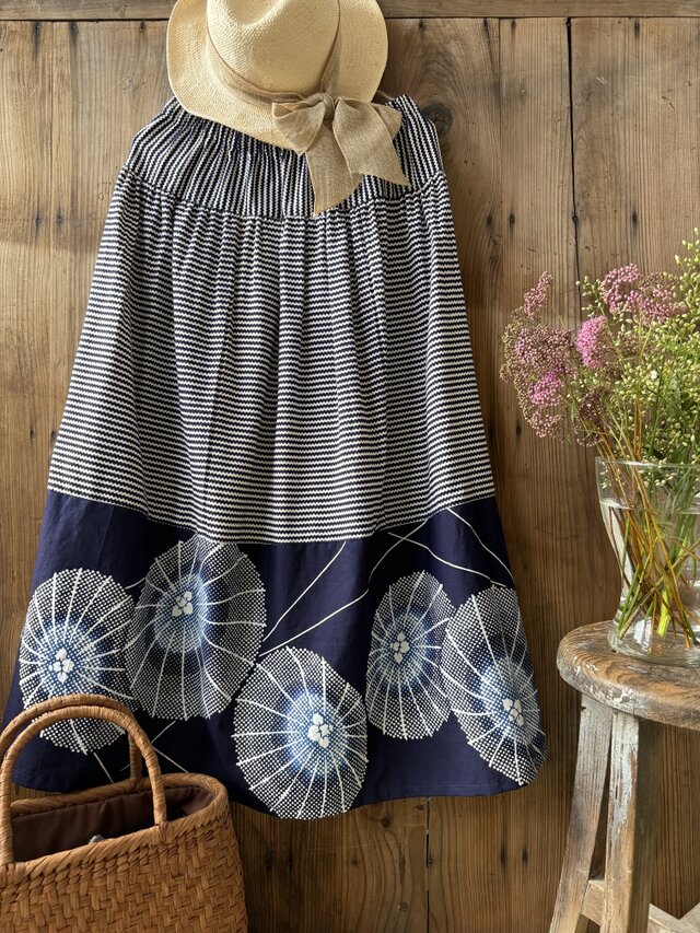 浴衣リメイク　ティアードスカート