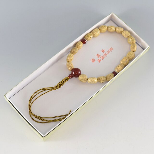 数珠　星月菩提樹　本瑪瑙　念珠　京都　京念珠　略式数珠　JUA17