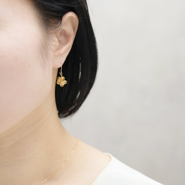 14kgf ピアス】はちみつ ハニー シトリンの実 金平糖 11月誕生石／誕生