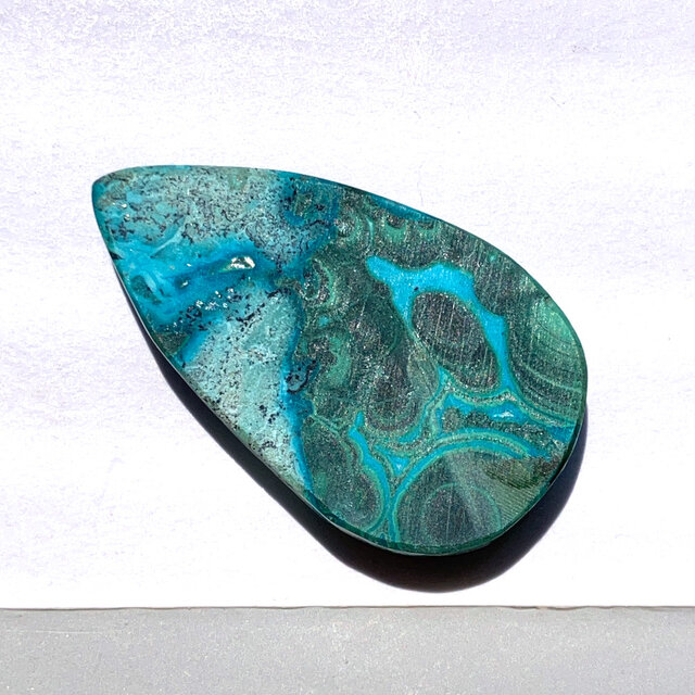 クリソコラマラカイト[134] 38x22mm 49Cts ルース ／天然石