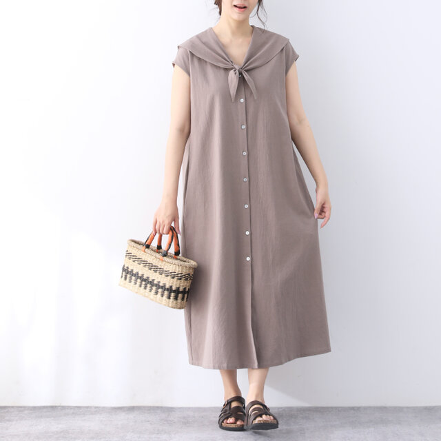 26色展開 コットン　フレンチスリーブ　ロングワンピース ♪オーダーサイズ可