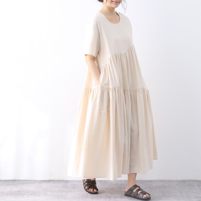 26色展開 コットン　ギャザーたっぷり　ゆったり　ロングワンピース ♪オーダーサイズ可