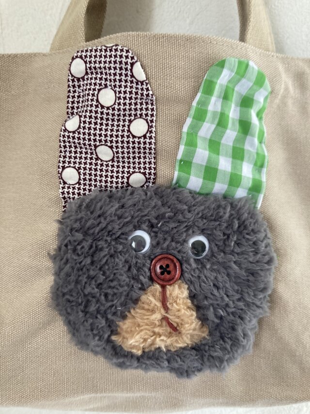 うさぎ　トートバッグ　ハンドメイド うさぎのトートバッグ② | iichi 日々の暮らしを心地よくする