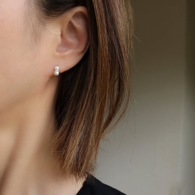 キャッチレス 極小 twin pearl ピアス -14kgf- | iichi 日々の