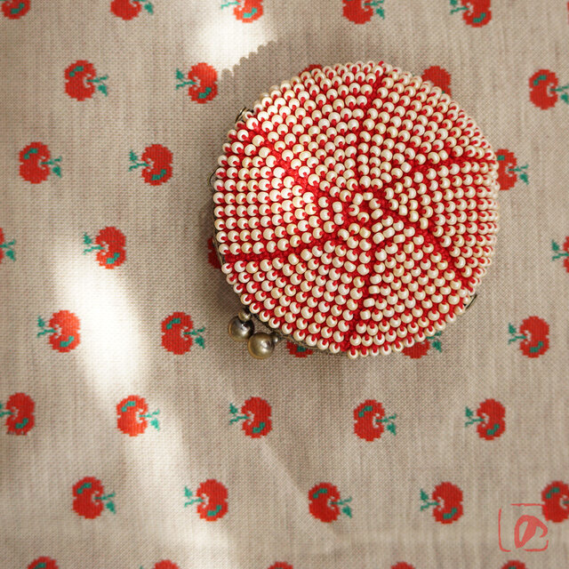 ばあば ♡ ガラスビーズのまんまるがま口（Evelina・2135）