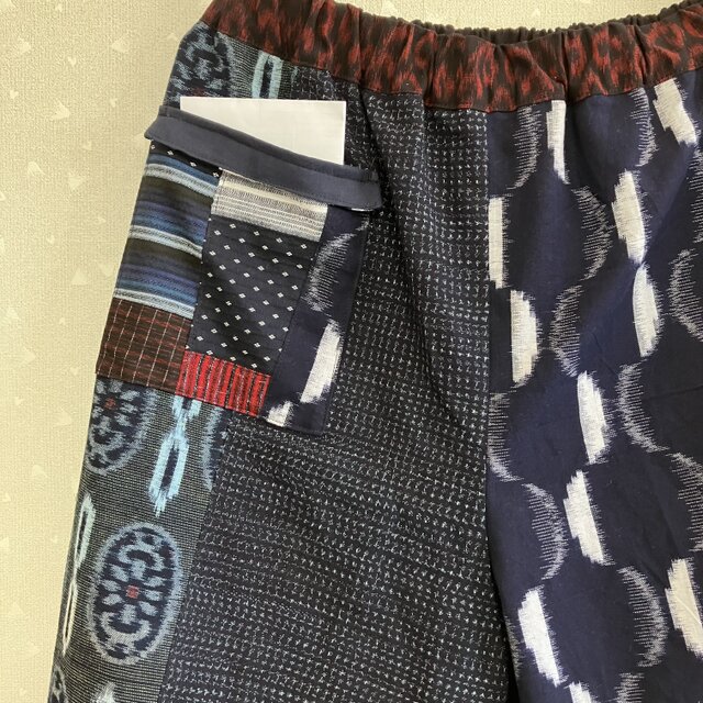 No.153つぎはぎパンツ パッチワークフリーサイズゆったり久留米