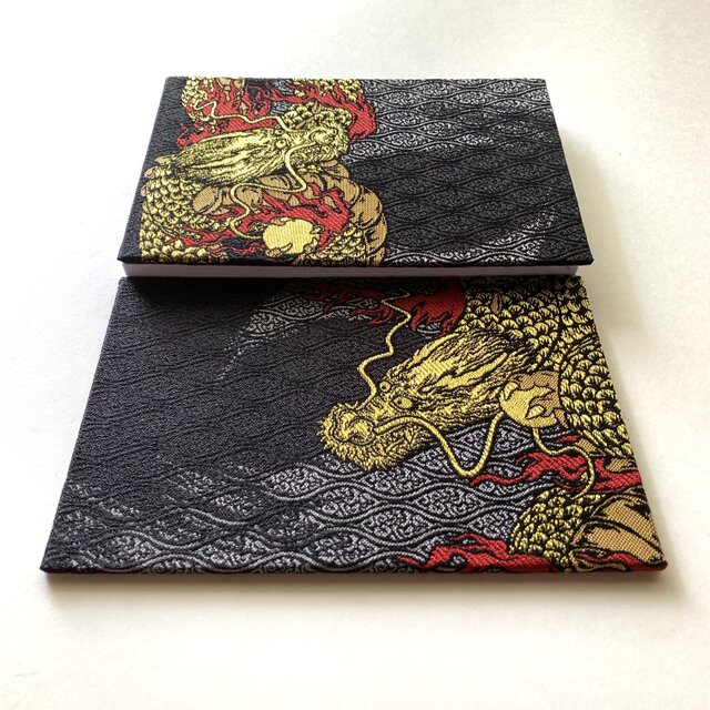 双龍天翔』 金襴織物御朱印帳 B6大判サイズ 天地 清動 祈り 願い 雲