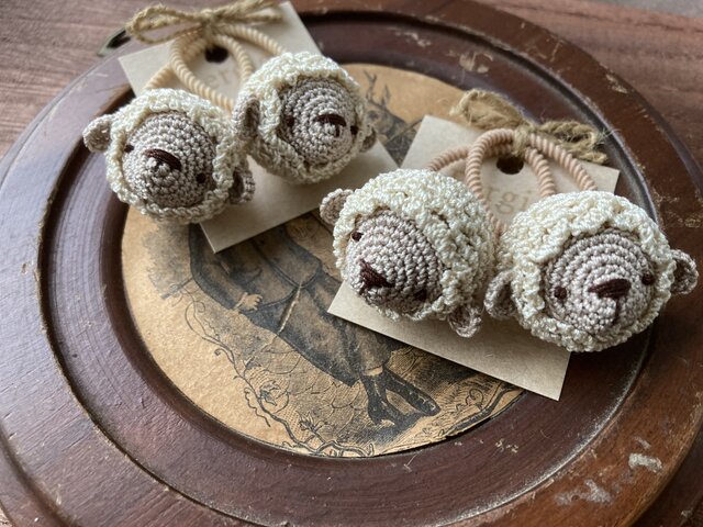 ひつじのミニヘアゴム2個set | iichi 日々の暮らしを心地よくする