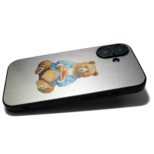 まるで金属のようなiPhoneケース・カメラフルカバーver】（シルバー