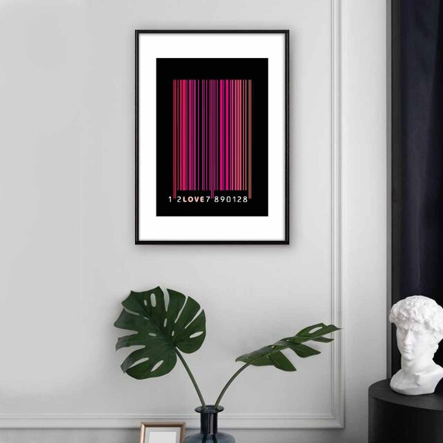 1，2，LOVE 送料無料 イラスト A4〜A0 ポスター アートポスター アート