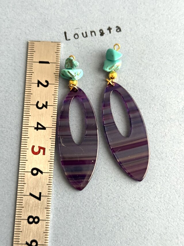 n.♡ページです♪天然石ピアス7点です♪ 送料無料 オシャレさん必見‼️ 天然石ピアス 個性派ピアス パープル